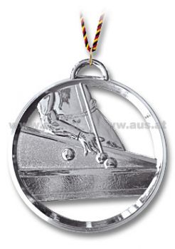 Billiard medal with Cord 8 cm silver