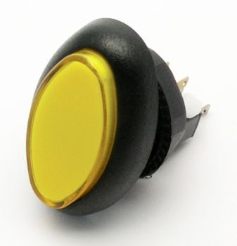 Leuchttaster oval gelb komplett mit Mikroschalter