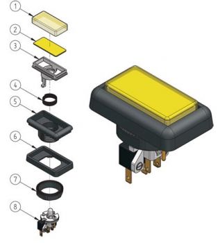 Leuchttaster rechteckig 41x22 mm