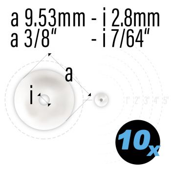 Flipper Gummi weiß, Innendurchmesser 2 mm, 10 Stück