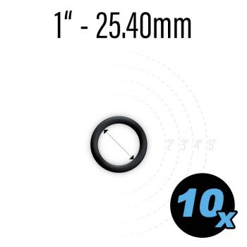 Rubber ring 1" black, 10 pcs.