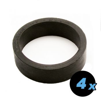 4 pieces Silicon flipper rings 1-1/2 x 1/2 x 5/32  black