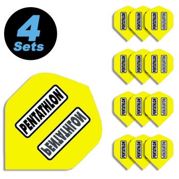 4 Flight Sets (12 Stk) Standard Polyester PenTathlon gelb