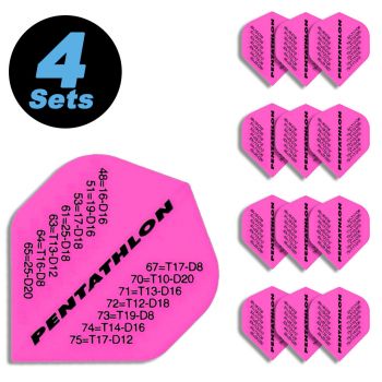 4 Flight Sets (12 pcs) Standard Polyester PenTathlon pink