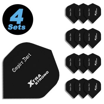 4 Flight Sets (12 Stk) Standard Polyester Dart Xtra-Strong black
