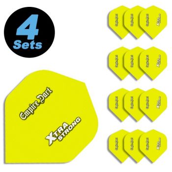 4 Flight Sets (12 pcs) Standard Polyester Dart Xtra-Strong Neon yellow