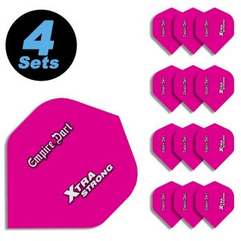 4 Flight Sets (12 Stk) Standard Polyester Dart Xtra-Strong Pink