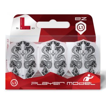 Preview: L-Style Flight Set (3 Stk) Standard Jelle Klaasen v7 L-Flight L1EZ transparent weiß