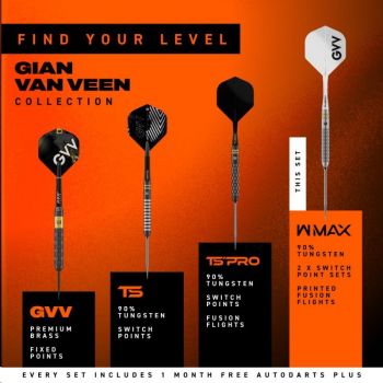 Steel Dartset Gian van Veen W-Max 90% Switch Point