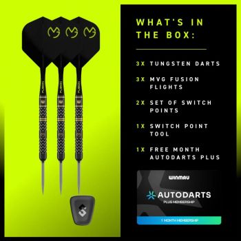 Winmau Steel Dartset MVG W-Max 90% Switch Point