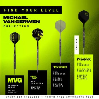Winmau Steel Dartset MVG W-Max 90% Switch Point