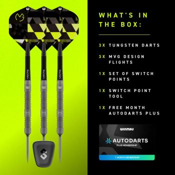 Winmau Steel Tip Dart Set MVG TS 90% Switch Point