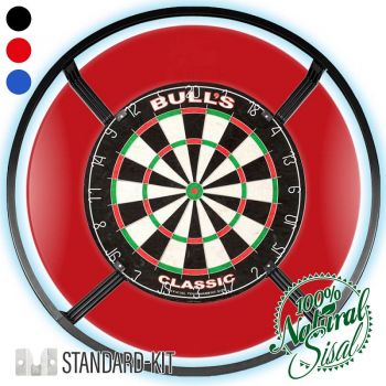 Dartarena Classic mit Dartboard Bristle Classic und  Auffangring mit LED Beleuchtung Corona Vision