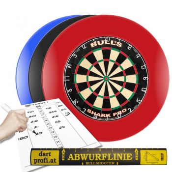 Complete Dart Arena Shark Pro - Dartboard with surround, markerboard, throw line