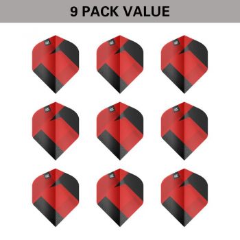 3 Flight Set (9 pcs) Target TAG black & red