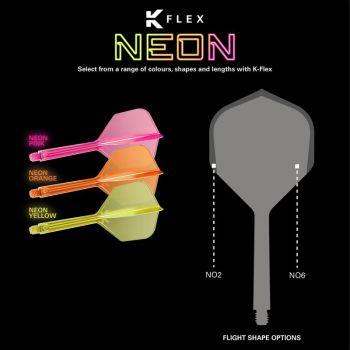 K-FLEX (3 pcs) Flight & Shaft (No 2) neon pink