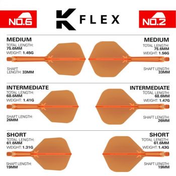 K-FLEX (3 Stk) Flight & Schaft (No 6) neon orange