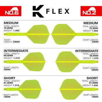 K-FLEX (3 Stk) Flight & Schaft (No2) neon gelb