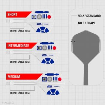 Preview: K-FLEX (3 Stk) Flight & Schaft R2D2 Starwars (No 2)
