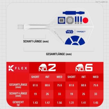 Preview: K-FLEX (3 Stk) Flight & Schaft R2D2 Starwars (No 2)