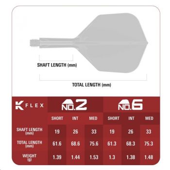 K-FLEX (3 pcs) Flight & Shaft No 6) Aqua  2025