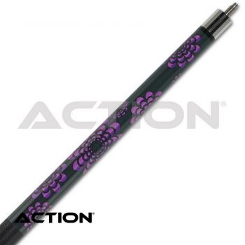 Pool Cue 2-piece Action Black & White 02 / 13 mm glue on tip / L:148 cm