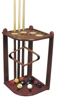 Cue Stand Corner for 10 Cues/4 Cups and Ashtra  brown