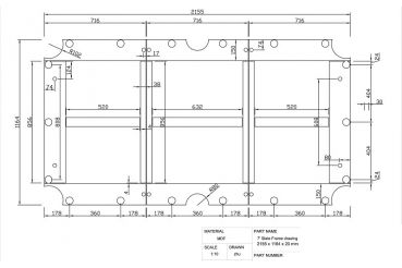 Schiefersteinplatten Set 3 Stück für 7 ft. Poolbillardtisch