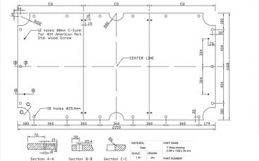 Schiefersteinplatten Set 3 Stück für 7 ft. Poolbillardtisch