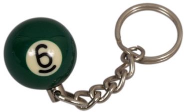 Schlüssel Anhänger Pool Ball 25mm Nr. 6