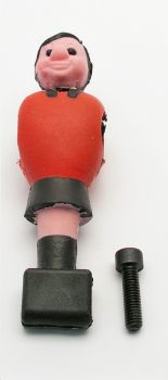 Spielerfigur rot mit Metallkern, Spielerstangen Durchmesser 16 mm