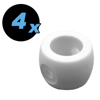 Collar white for goalie rod 16 mm with fixing hole, 4 pcs.