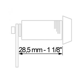 Schloß mit 2 Rundschlüssel KD, Länge 28,6 mm - 1 1/8"