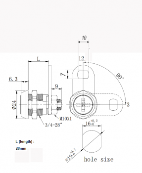 Schloß 1 1/8" 28 mm KA Xlock