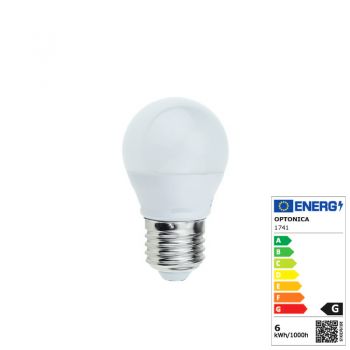 LED bulb plastic E27 G45 6W 230 Volt