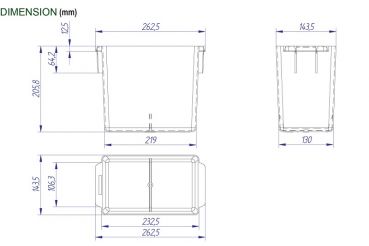 Plastic cashbox for machines 263x144x206mm