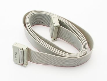 Flat ribbon cable AWG 28 16-pin pitch 1.27 with 2x8-pin post connector at both ends different lengths
