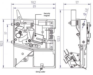 Coinvalidator mechanical with frontplate LF6 0.10 Euro