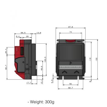 Bill validator/Note reader BV30 (Bezel) 72mm width