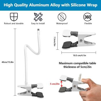 Webcam Halterung Schwanenhals 1/4" Gewinde mit 2 Stk. 3/8" Gewinde"