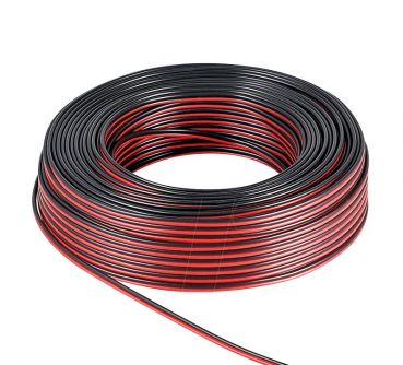 Twin core cable red/black 0.5 mm²