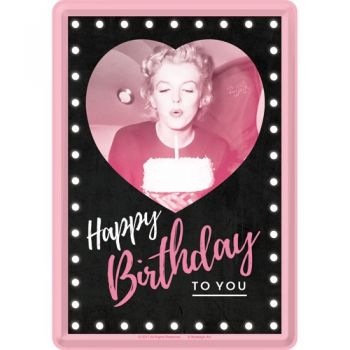Blechpostkarte - Happy birthday - Marilyn Monroe