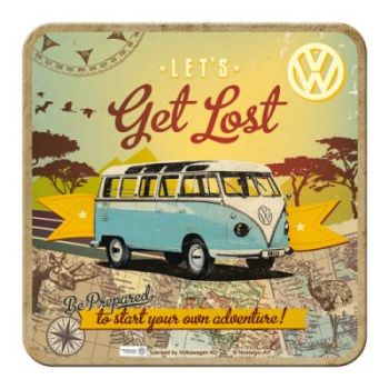 Metal coaster - VW Bulli - Get Lost