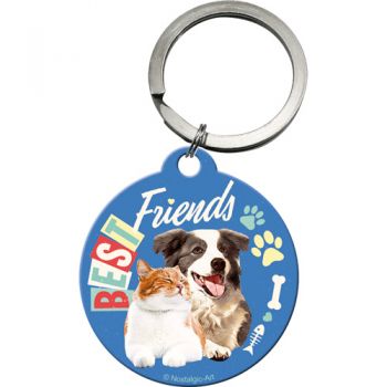 Key chains round d 4 cm - Best friend dog