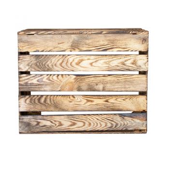 Holzkiste neu dunkel geflammt Vintage 50x40x30 cm