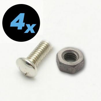 4 Stück Schrauben M4x12mm schlitzlosem Halbrundkopf