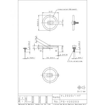 Knopfzellen-Akku VL 2020 Lithium 20 mAh 3 V