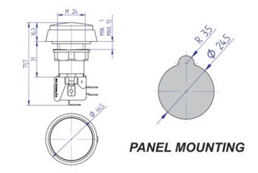 Leuchttaster rund 44 mm