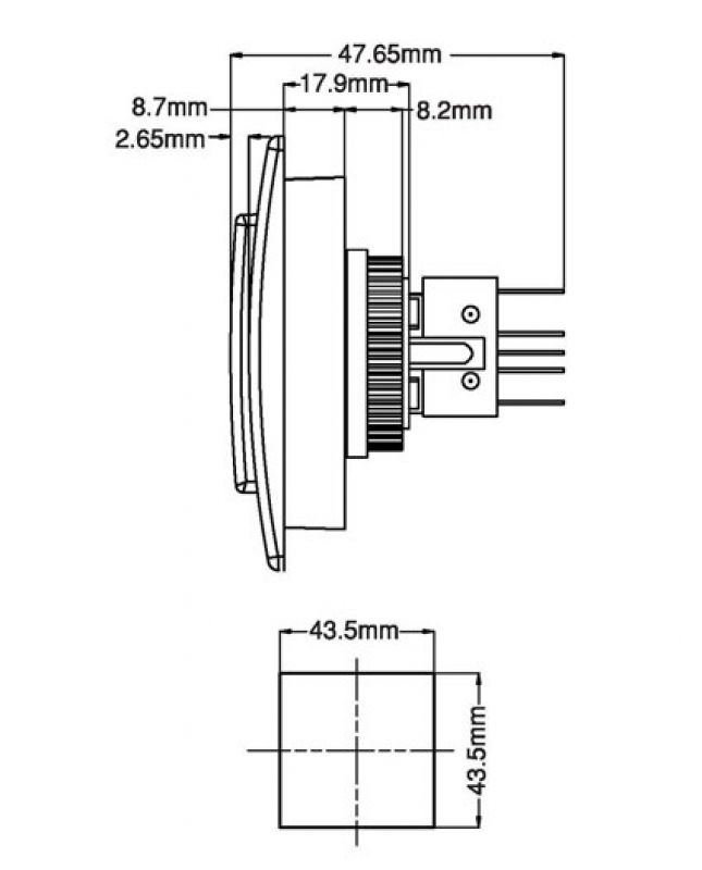 Leuchttaster quadratisch 50x62 mm Low Profil