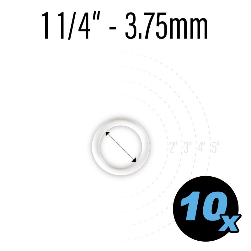 Rubber ring 1 1/4" white, 10 pcs.